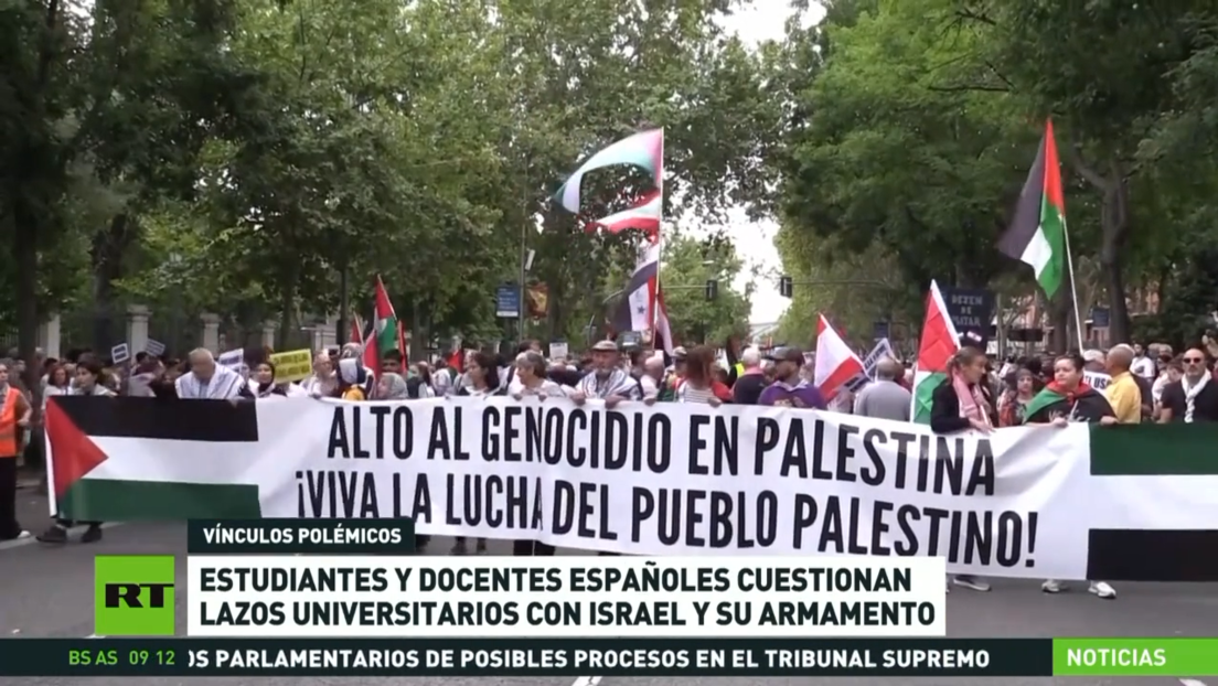 Estudiantes y docentes españoles cuestionan lazos universitarios con Israel y su armamento