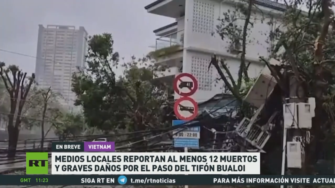 Reportan al menos 12 muertos y graves daños en Vietnam por el paso del tifón Bualoi