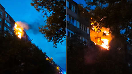 Al menos un muerto por impacto de dron ucraniano contra un edificio residencial en Donbass (FOTOS)