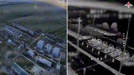 VIDEO: Drones rusos destruyen una estación de distribución de gas ucraniana