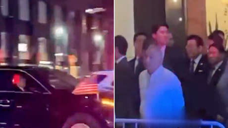 VIDEO: Otro presidente cae en la 'trampa de Macron' por el paso de la comitiva de Trump