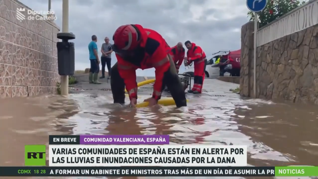 Varias comunidades de España están en alerta por las lluvias e inundaciones causadas por la dana
