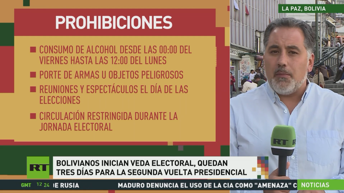 Bolivianos inician veda electoral a tres días de la segunda vuelta de las presidenciales