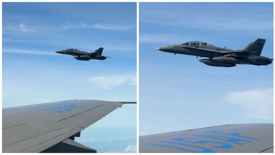 VIDEOS: Avión de Trump es escoltado por un caza F/A-18 malasio