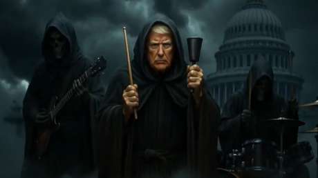 VIDEO: Trump publica un extraño clip musical hecho con IA y protagonizado por la Muerte