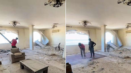 Un palestino limpiando su casa en Gaza se vuelve viral (VIDEO)