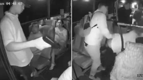 'Fue por lana y salió trasquilado': Pasajeros y chófer de autobús frustran robo a mano armada (VIDEO)