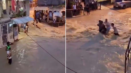 De socorrista a socorrida: intenta salvar a su familia en inundación y pasa esto (VIDEO)