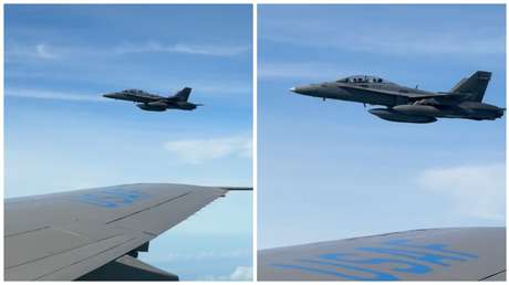 VIDEOS: Avión de Trump es escoltado por un caza F/A-18 malasio