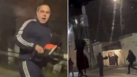 VIDEO: Un hombre ataca a un grupo de personas con una motosierra