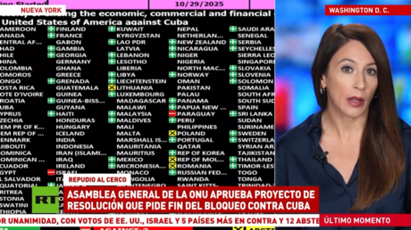 La Asamblea General de la ONU aprueba proyecto de resolución que pide fin al bloqueo contra Cuba
