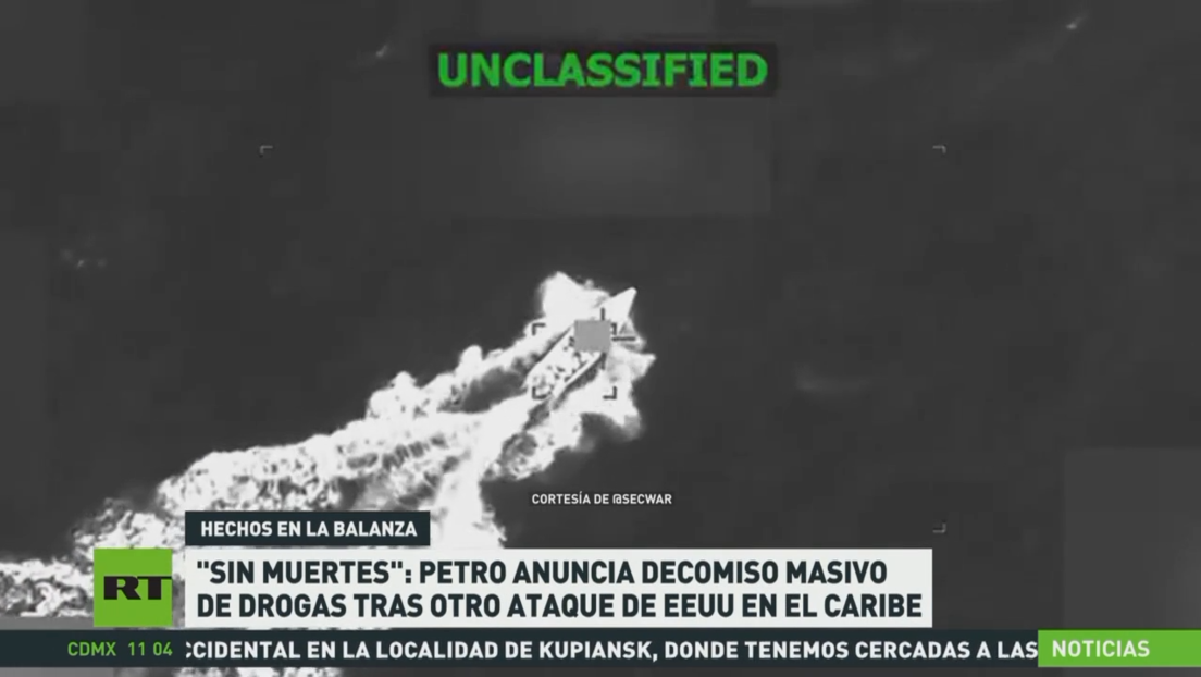 "Sin muertes": Petro anuncia decomiso masivo de drogas tras otro ataque de EE.UU. en el Caribe