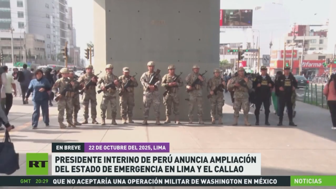 Presidente interino de Perú anuncia ampliación del estado de emergencia en Lima y Callao