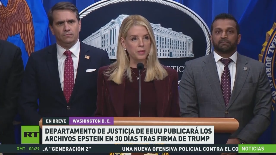 Departamento de Justicia de EE.UU. publicará los archivos Epstein en 30 días tras firma de Trump