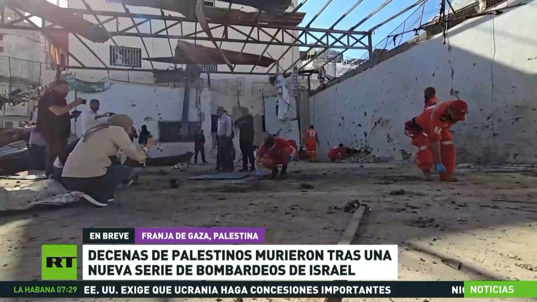 Decenas de palestinos murieron tras una nueva serie de bombardeos israelíes