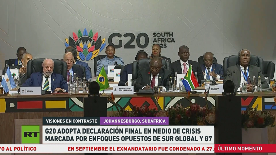 G20 adopta declaración final en medio de crisis marcada por enfoques opuestos del Sur Global y G7