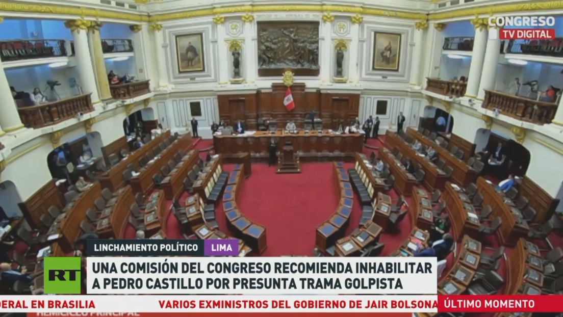 Una comisión del Congreso peruano recomienda inhabilitar a Pedro Castillo por presunta trama golpista