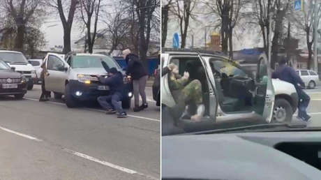 VIDEO: Atropellan dos veces a un civil ucraniano que intentaba salvar a un movilizado