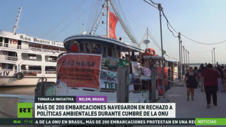 En Brasil, más de 200 embarcaciones navegaron en rechazo a políticas ambientales durante cumbre de la ONU