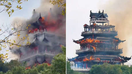 VIDEOS: Acusan a un turista de incendiar con velas un templo en China