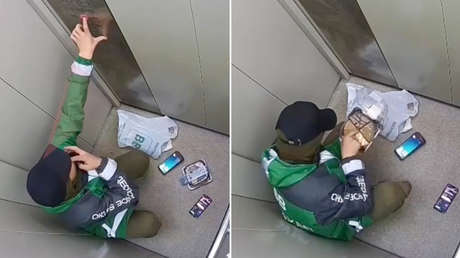VIDEO: Graban a un repartidor haciendo algo que te hará dejar de pedir comida a domicilio