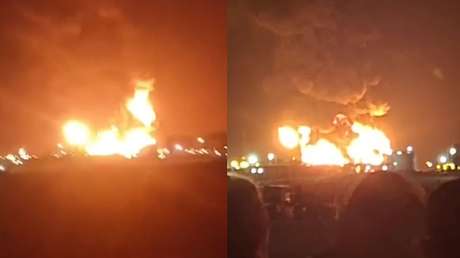 VIDEOS: Llamas devoran un importante yacimiento de gas en Irak tras ataque con drones