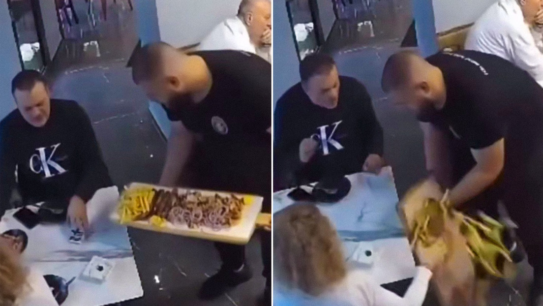 Mesero arruina un almuerzo familiar (VIDEO)