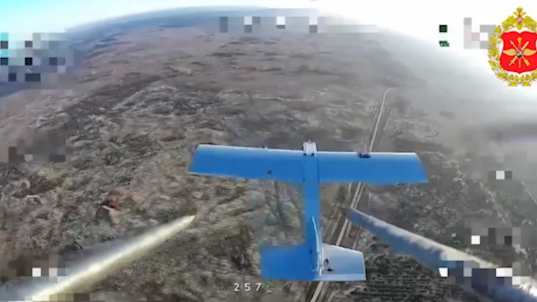 Dron ruso derriba con sus 'flechas' un 'Darts' ucraniano en pleno vuelo