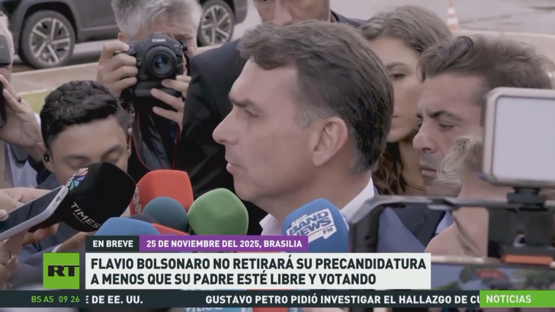 Flavio Bolsonaro no retirará su precandidatura a menos que su padre, Jair Bolsonaro, esté libre y votando