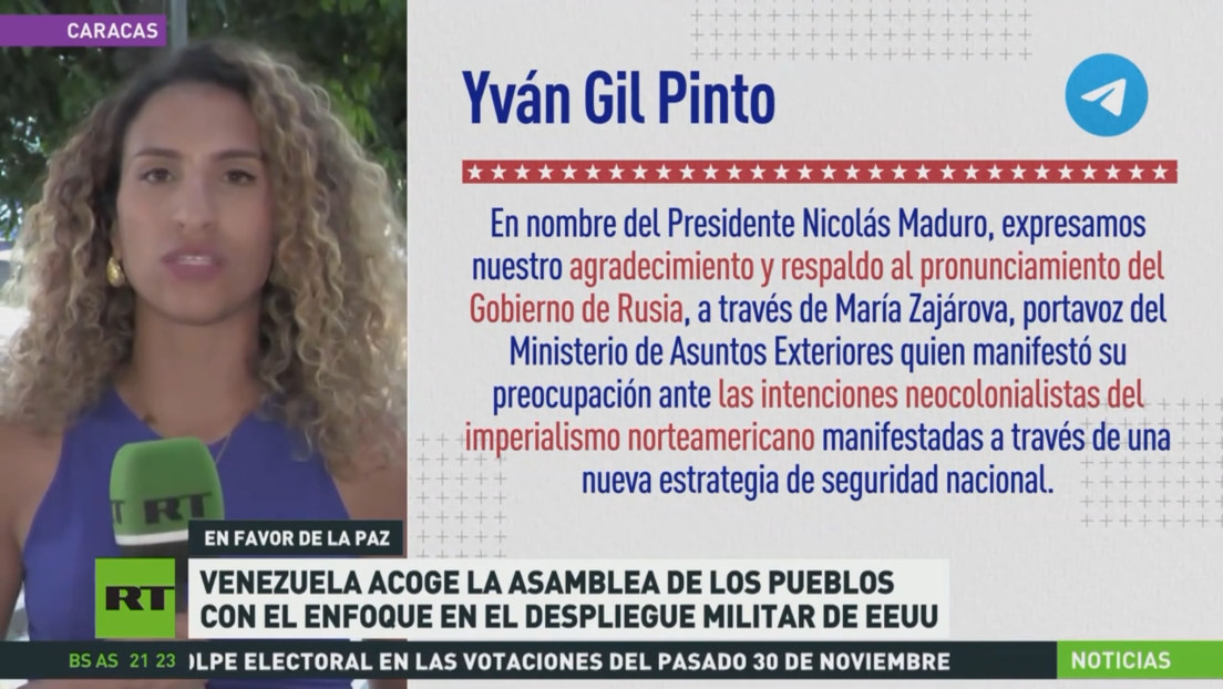 Venezuela acoge la Asamblea de los Pueblos por la Paz y la Soberanía