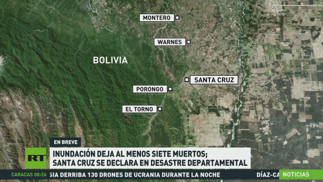 Inundación deja al menos siete muertos en Bolivia: Santa Cruz se declara en desastre departamental