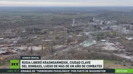 Rusia libera Krasnoarmeisk, ciudad clave del Donbass, luego de más de un año de combates