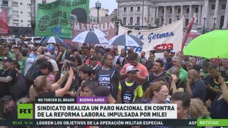 Sindicato argentino realiza un paro nacional en contra de la reforma laboral impulsada por Milei
