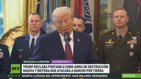 Trump declara al fentanilo arma de destrucción masiva y reitera que atacará a narcos por tierra