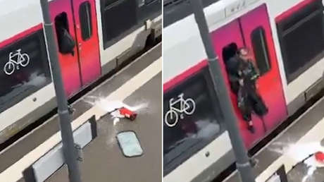 VIDEO: Pasajero rompe ventanilla "en un ataque de locura" para salir del tren