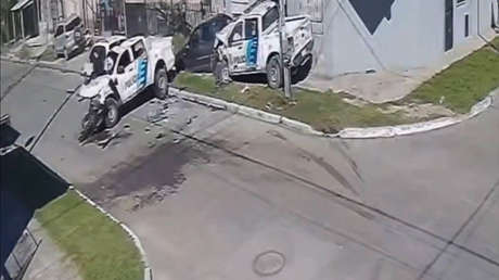 VIDEO: Choque frontal entre patrulleros durante una persecución