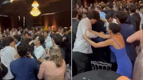 VIDEO: La indignación de un padre con un DJ desata una batalla campal en plena graduación