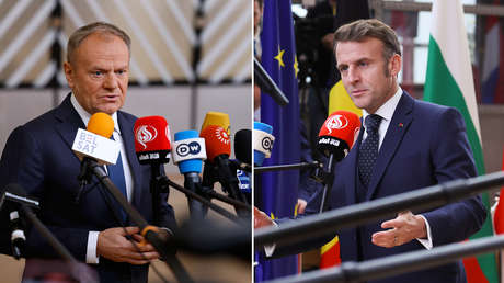 Macron y Tusk son 'atacados' por micrófonos de la prensa (VIDEO)