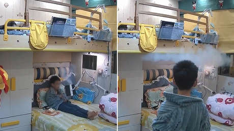 Tableta sorprende a un niño con extraña 'fumarola' (VIDEO)