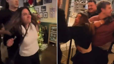 Se pelea con el personal de un restaurante y su empresa la despide (VIDEO)