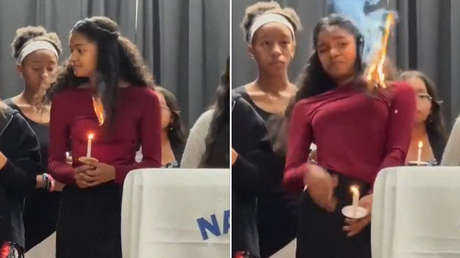 VIDEO: Una joven sorprende con su reacción tras incendiarse el cabello