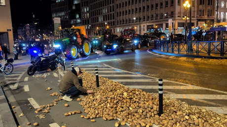 Ciudadanos de Bruselas sacan provecho de las papas 'antidisturbios' (VIDEO)