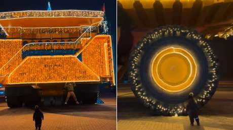 De monstruo industrial a 'coloso navideño': así decoran el mayor camión de Bielorrusia