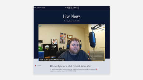 "No tengo idea de cómo llegué ahí": Misteriosa transmisión aparece en la web de la Casa Blanca