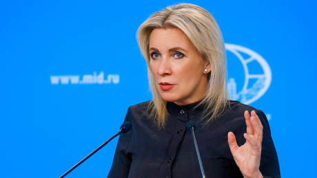 Zajárova se burla de la Policía ucraniana por el dron con bandera rusa sobre Kiev