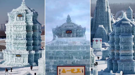 VIDEO: Una icónica torre milenaria 'se congela' en China