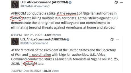 El Pentágono informa sobre un ataque antiterrorista en un lugar inexistente