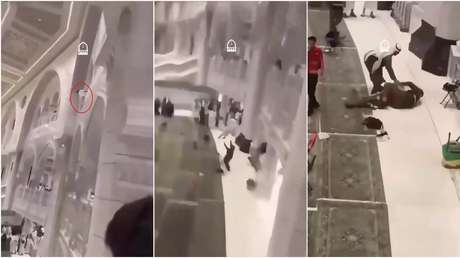 FUERTE VIDEO: Guardia atrapa a un hombre que intentó suicidarse en la gran mezquita de La Meca