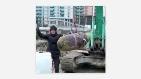 VIDEO: Hallan bomba de la Segunda Guerra Mundial de 470 kilos en una obra de construcción