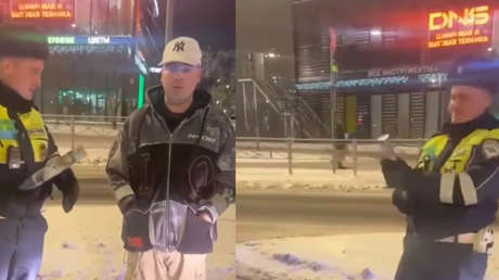 VIDEO: Policía rusa "felicita" al primer conductor ebrio de 2026